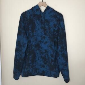 Lululemon City Sweat Pullover Hoodie French Terry Tie Dye Ink Blot Gym Blue